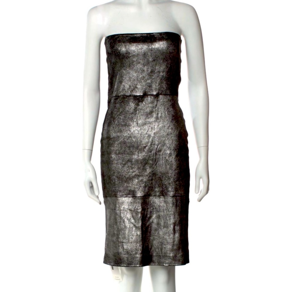 SPRWMN leather strapless dress